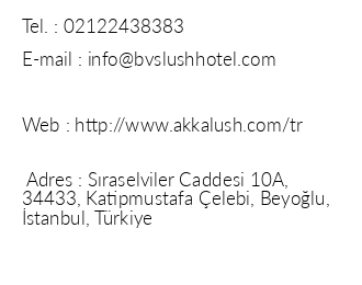 Akka Lush Taksim iletiim bilgileri